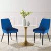 2 Pcs Velvet Dinning Chair High Back Metal Legs High Elastic Filing Comfortable