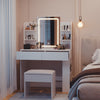 Gunji Dressing Table Modern Makeup Desk with LED Mirror Vanity Table White
