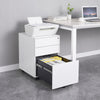 Office Mobile Filing Cabinet Metal Cupboard Drawer Unit on 5 Castors 3 Drawers
