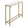 Glass Slim Console Table Sofa Side End Table Narrow Hall Room Metal Furniture