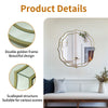 80cm Large Wall Mirror Irregular Floral Beveled Golden Rim Accent Mirror Mantle