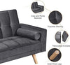 Modern Velvet Sofa Bed 3 Seater Click Clack Sofa Settee Recliner Couch Wooden