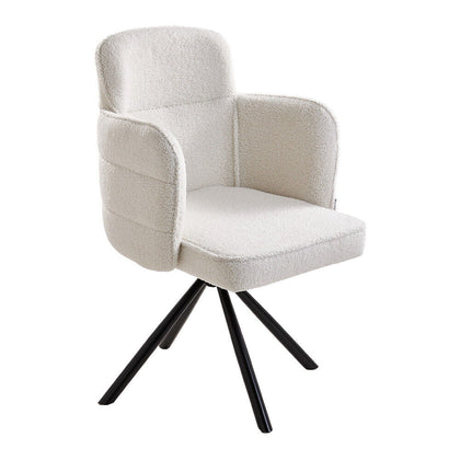Modern 360°Swivel Chair Teddy Fleece Accent Armchair Leisure Chair Reading Chair