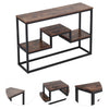 Metal TV Console Tea Coffee Table with Open Storage Rack Sofa Desk Shelving Unit