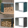Garden Log Storage Shed GalvanisedSteel Outdoor Firewood Store Rack Fire Shelter