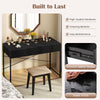 Compact Writing Desk with Heavy-Duty Metal Frame-Black