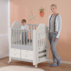 Premium Baby Toddler Cot Bed with Wheels & 4 Drawers Eco-friendly 85x62x108cm UK