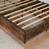 Double/King Size Bed Frame with Storage Headboard, 4 Drawers Platform Slats Bed
