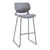 2X Grey Breakfast Bar Stools Modern Pub Chair Kitchen Metal Leg 70cm Seat Height