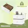 Compact Floor Night Table End Table 2-Drawer Nightstand