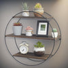 Industrial Round Wall Shelf Floating Shelves Hanging Rack Living Room Dec