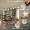 Large Hollywood Mirror Vanity Make Up Mirror with LED Lights Tabletop Light Up