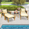 5 Pcs Outdoor Rattan Conversation Set Patio Furniture Set Wicker Woven Chair Set