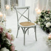 Grey Cross Back Dining Chair Set of 2 Comfortable & Stylish Wooden Home Cafe