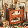 Vintage Wooden Small Cabinet Storage Box Desktop Organizer Unit Display Shelving