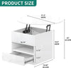 Round Lift Top Coffee Table with Storage Sofa Side Tables for Living Room White