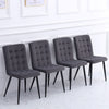 Set of 2/4Pcs Dining Chairs Velvet/PU Padded Seat Metal Legs Home Office Kitchen