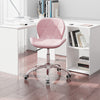 Computer Desk Chair Office Cushioned Chair Chrome Legs Swivel Fabric/PU/Velvet