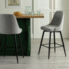 Habitat Huck Fabric Counter Bar Stool Grey Swivel Footrest Modern Design