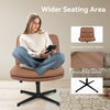 Cross Legged Desk Chair Computer PU Leather Vanity Chairs Armless Home Office
