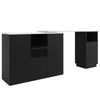 Kitchen Island Breakfast Bar Dining Table with Storage Cabinet Cupboard Black