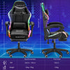 Luxury Black Gaming Chair w/ Bluetooth Speakers, RGB Lighting,Footrest & Ncabcll