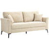 3 Seater Sofa, Linen Fabric Sofa for Living Room, Beige