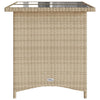 Garden Table with Top Outdoor Dining Table Coffee Table Poly Rattan