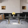 Glass Top Dining Dinner Table and 4/6/8 Dining Chairs Set Kitchen Home Furniture