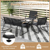 4 Pieces Patio Furniture Set with 2 Rocking Bistro Chairs-Black