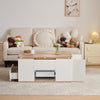 LIFT TOP COFFEE TABLE WITH 2 DRAWERS STORAGE UND TEA TABLE DESK FOR LIVING ROOM