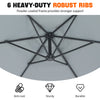 10ft Sunshade Outdoor Cantilever Patio Umbrella 6 Sturdy Ribs for Garden Kdlioyk