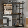 Bookshelf Living Room Bookcase 6-Tier Storage Shelf, Office, Study, Rustic Brown