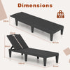 Patio Recliner Lounger Chaise Lounge Chairs Set of 2-Black