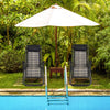 Set of 2 Zero Gravity Chairs Rattan Folding Sun Lounger Reclining Chair W/Pillow