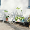 2 Pack 2 Tiers Metal Plant Stand Multiple Planter Rack Flower Display Home Decor