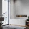 Frameless Bath Shower Screen Bathroom Fixed Clear 6mm Glass Panel 800x1400mm