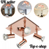 New 4 Way Ceiling LED Spot Light Fitting Kitchen GU10 Bulb Spotlight Bar Lamp UK