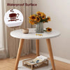 55cm 2-Tier Round Wood Side End Table Living Room With Shelf Bedside Nightstand