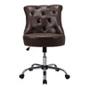 Vintage Distressed Brown Faux Leather Home Office Chair Swivel Adjustable Height