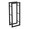 Black Metal Wood Log Storage Rack Stand Fireplace Firewood Holder Indoor Heater