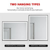 LED Bathroom Mirror with Demister Dimmable Lights Black Aluminum Frame 600×800mm