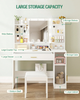 Dressing Table With 8 Shelves LED Mirror Set Makeup Desk Vanity Table Bedroom