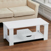 2 Tiers Coffee Table Rectangle Drawer Living Room Tea Tables with Storage Shelf