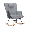 High Back Rocking Chair with Footstool Lazy Cozy Leisure Seating for Living Room