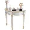Luxury Mirrored Console Table Hall Living Room Table Half Moon Dressing Table