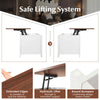 Lift Up Coffee Table Rising Center Table with 3 Cubes & Lift Top-White