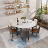 Stunning Round Extendable Dining Table Family Dinner Marble Table Villa Lounge