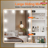 White Dressing Table Makeup Desk With LED Mirror Sliding 4 Drawer Bedroom Modern