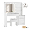 White Dressing VanityTable LED Mirror Makeup Desk with 5 Drawers 2Shelves